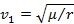 v1=sqrt(mu/r)